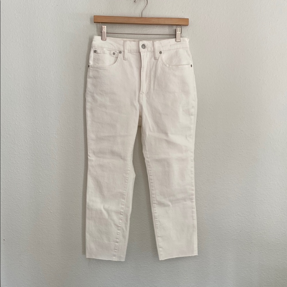 Madewell The Perfect Vintage Jean Raw Hem Tile White 27 Petite
